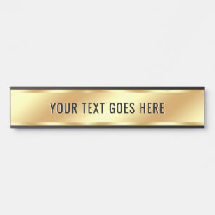 Porte-nom Pour Porte Modèle de texte personnalisé Nom de salle Luxe Or