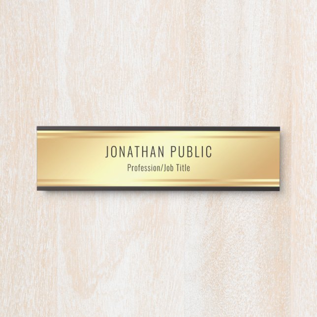Porte-nom Pour Porte Modèle Faux Gold Glamor personnalisé (Devant)