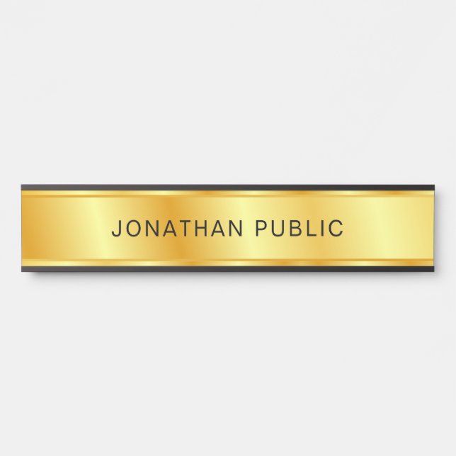 Porte-nom Pour Porte Modèle Gold look élégant moderne tendance (Devant)