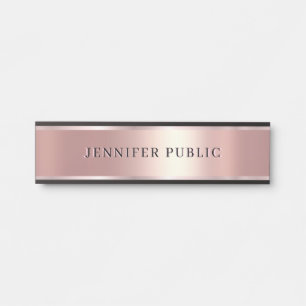 Porte-nom Pour Porte Modèle moderne élégant personnalisé or rose luxueu