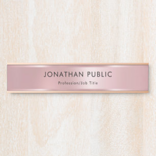 Porte-nom Pour Porte Modèle moderne Rose à la mode  Gold Elegant