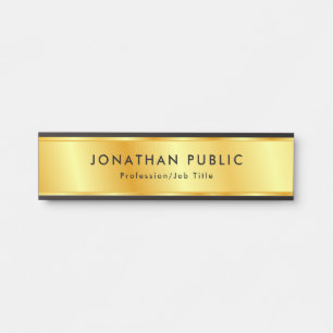 Porte-nom Pour Porte Modèle moderne tendance Faux Gold Elégant