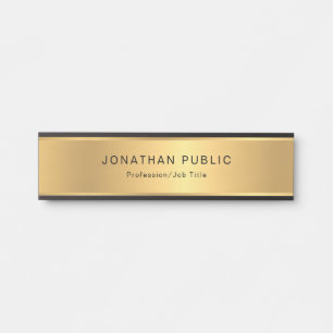 Porte-nom Pour Porte Modèle professionnel moderne Gold Look