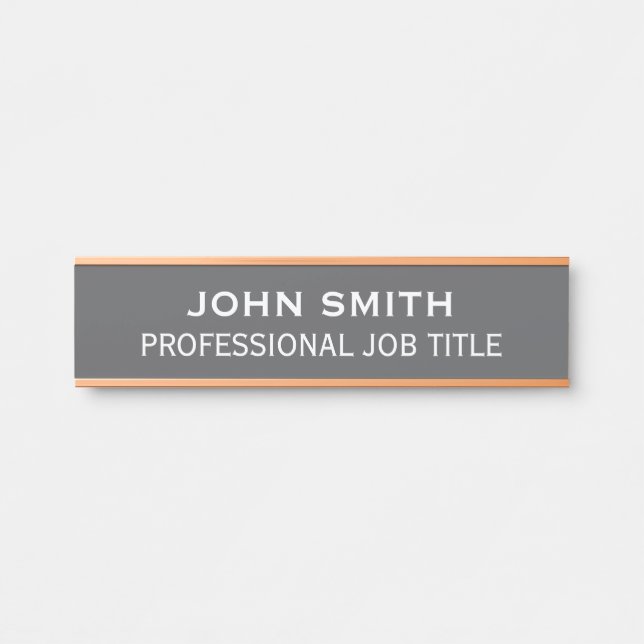 Porte-nom Pour Porte Modern Professional Office Door Sign (Devant)