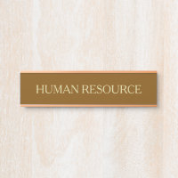 Moderne enseigne de porte de bureau en faux or bru