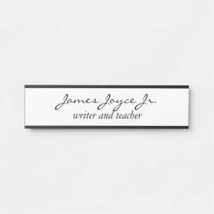 Porte-nom Pour Porte Moderne manuscrit élégant Nom Profession