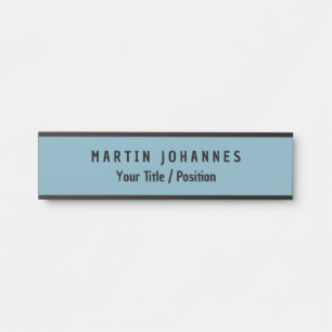 Porte-nom Pour Porte Moderne minimaliste Plain Élégant Bleu clair