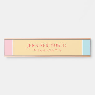 Porte-nom Pour Porte Moderne Rosegold rose jaune bleu Modèle élégant