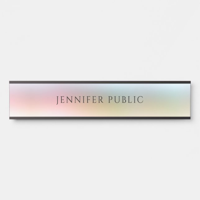 Porte-nom Pour Porte Moderne tendance couleur vert rouge bleu pourpre (Devant)