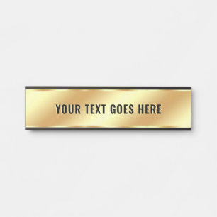 Porte-nom Pour Porte Moderne Votre Texte Personnalisé Gold Élégant Nom