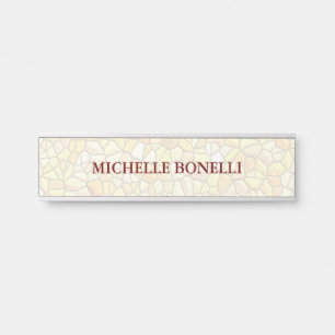 Porte-nom Pour Porte Mosaïque moderne lisible minimaliste