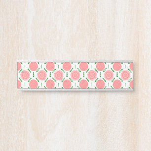 Porte-nom Pour Porte motif à fleurs roses