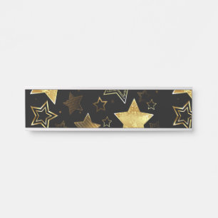 Porte-nom Pour Porte Motif sans couture avec étoiles d'or
