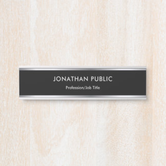 Porte-nom Pour Porte Noir de conception moderne et professionnel