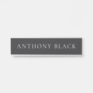 Porte-nom Pour Porte Noir mat Minimaliste Élégant Classique
