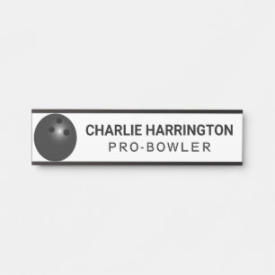 Porte-nom Pour Porte Nom et titre personnalisés Bowling Ball