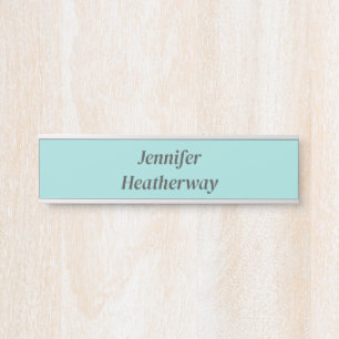 Porte-nom Pour Porte Nom personnalisé bleu aqua minimaliste