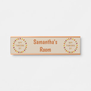 Porte-nom Pour Porte Nom personnalisé des Feuilles de chêne Thanksgivin