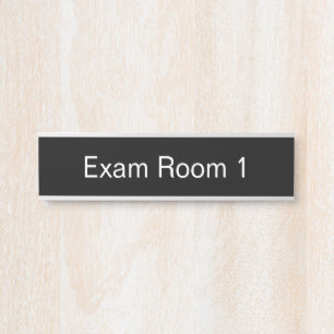 Porte-nom Pour Porte Numéro de salle d'examen Modèle de texte noir et b
