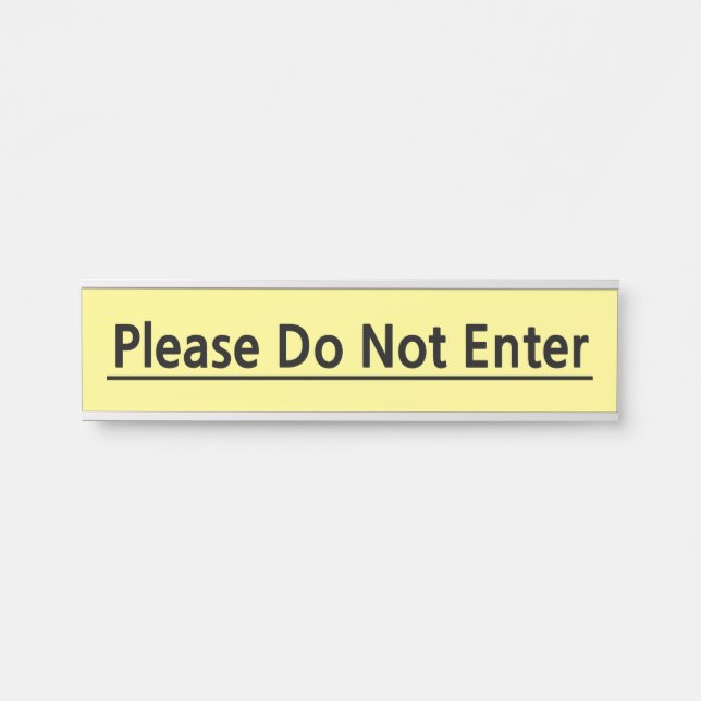 Porte-nom Pour Porte OEuvres à coller et gras Signe "S'il vous plaît n' (Devant)