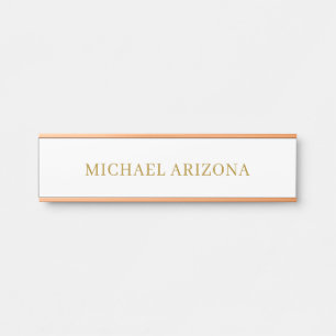Porte-nom Pour Porte Or & Blanc Minimaliste Simple Moderne