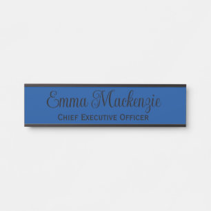 Porte-nom Pour Porte Panneau de porte à script bleu pour bureau