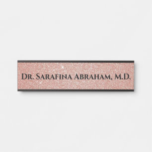Porte-nom Pour Porte Panneau de porte de bureau de médecin Rose Gold