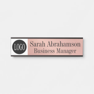 Porte-nom Pour Porte Panneau de porte de bureau d'entreprise Rose Gold