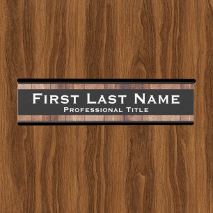 Porte-nom Pour Porte Panneau de porte de bureau moderne aspect grain de