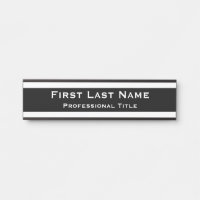 Panneau de porte de bureau moderne noir et blanc