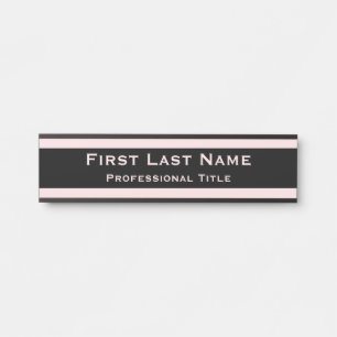 Porte-nom Pour Porte Panneau de porte de bureau moderne rose clair