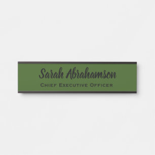 Porte-nom Pour Porte Panneau de porte de bureau vert Panneaux de nom en