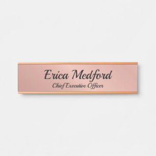 Porte-nom Pour Porte Panneau de porte rose gold féminin rose pâle
