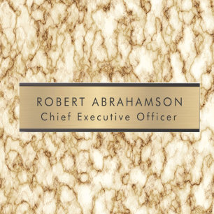 Porte-nom Pour Porte Panneau de portes de bureau moderne Faux Gold