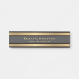 Porte-nom Pour Porte Panneau de signalisation Glam Gold et Black Door S