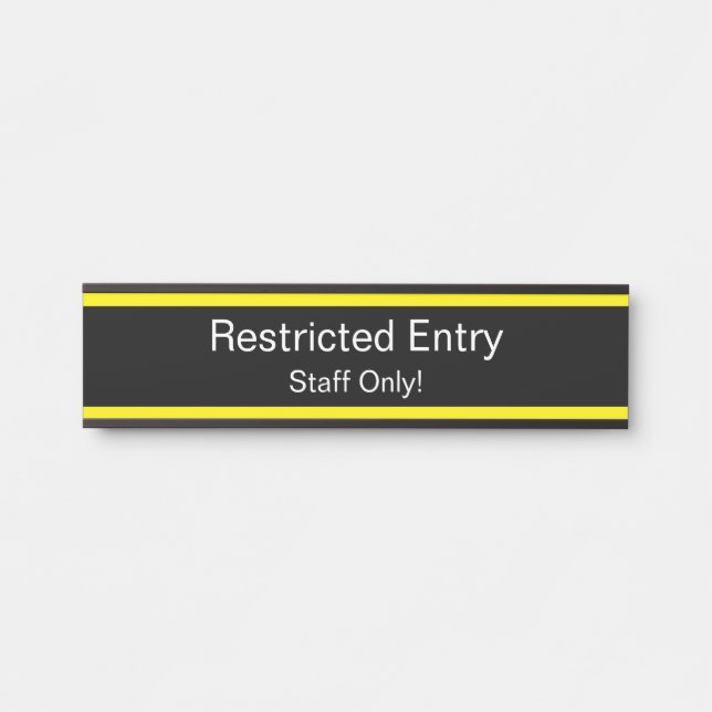 Porte-nom Pour Porte Panneau "Entrée restreinte" (Devant)