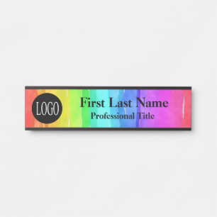 Porte-nom Pour Porte Panneaux de porte de bureau Signe de logo aquarell