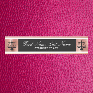 Porte-nom Pour Porte Panneaux de porte pour avocat en droit Rose Gold
