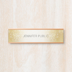 Porte-nom Pour Porte Parties scintillant d'or Design simple Modèle mode