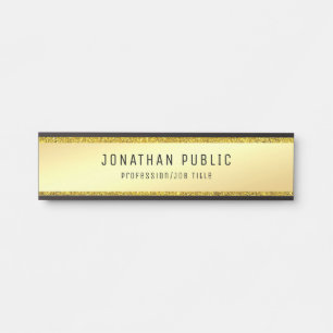 Porte-nom Pour Porte Parties scintillant or moderne glamour Élégant Mod