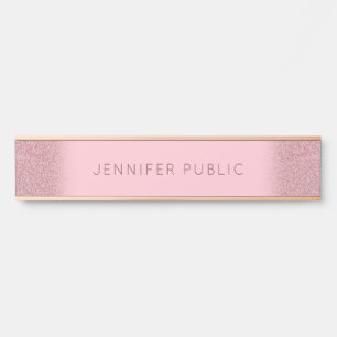 Porte-nom Pour Porte Parties scintillant or Rose de flamme Modèle éléga