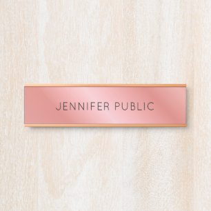Porte-nom Pour Porte Personnalisé Moderne Élégant Modèle Rosegold