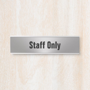 Porte-nom Pour Porte Personnel uniquement Silver et Black Business Offi