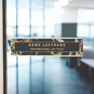 Porte-nom Pour Porte Pierre en marbre noir moderne sur mesure minimalis