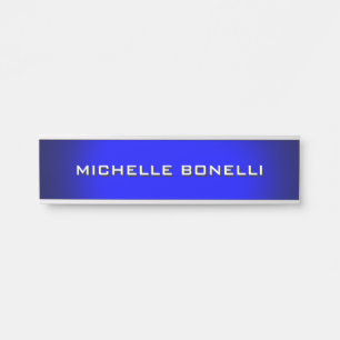 Porte-nom Pour Porte Plat minimaliste gris bleu moderne