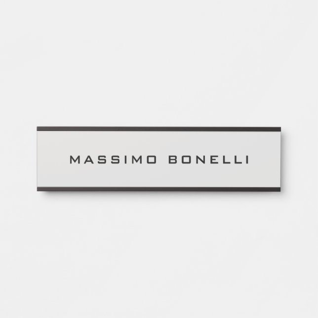 Porte-nom Pour Porte Platinum Grey Minimalist Plain Legible Modern (Devant)