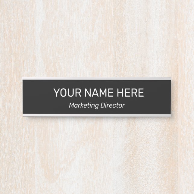 Porte-nom Pour Porte Professional Modern Office Door Sign (Devant)