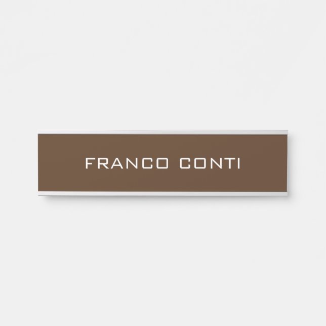 Porte-nom Pour Porte Professionnel moderne minimaliste Brown (Devant)