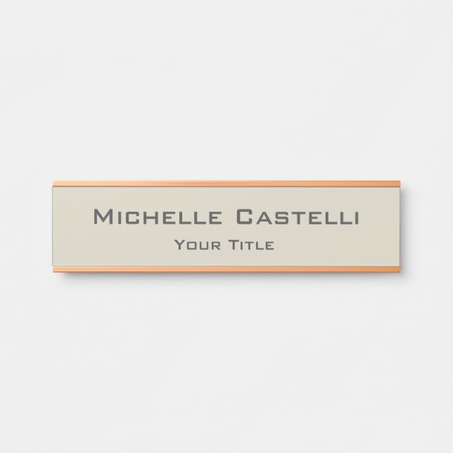 Porte-nom Pour Porte Professionnel Unique Classique Simple (Devant)