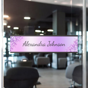 Porte-nom Pour Porte Purple Elegant Moderne Bureau Professionnel